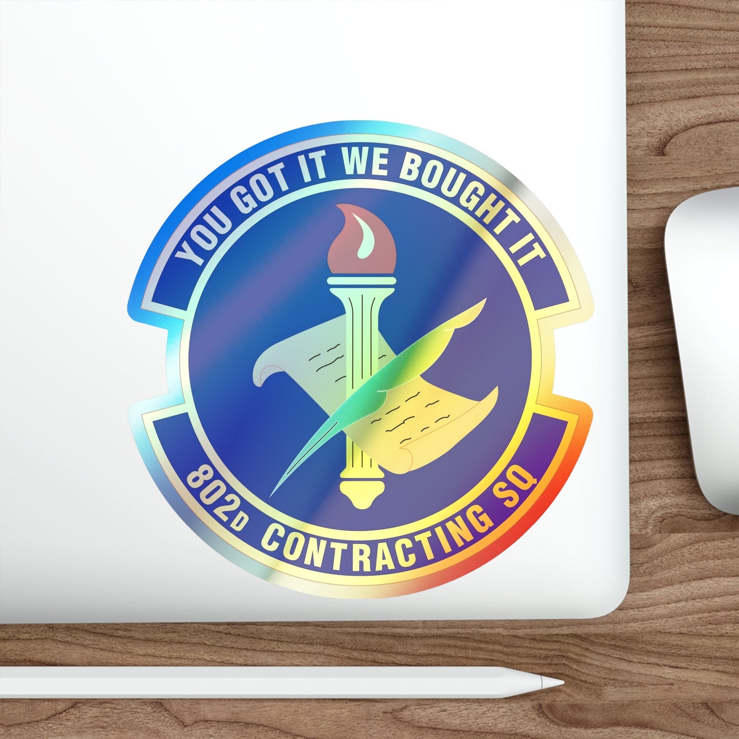 802d Contracting Squadron (U.S. Air Force) Holographic STICKER Die-Cut Vinyl Decal-The Sticker Space