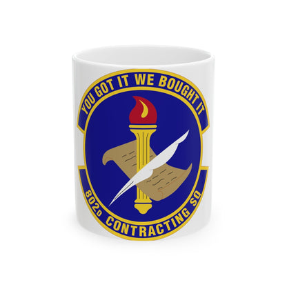 802d Contracting Squadron (U.S. Air Force) White Coffee Mug-11oz-The Sticker Space