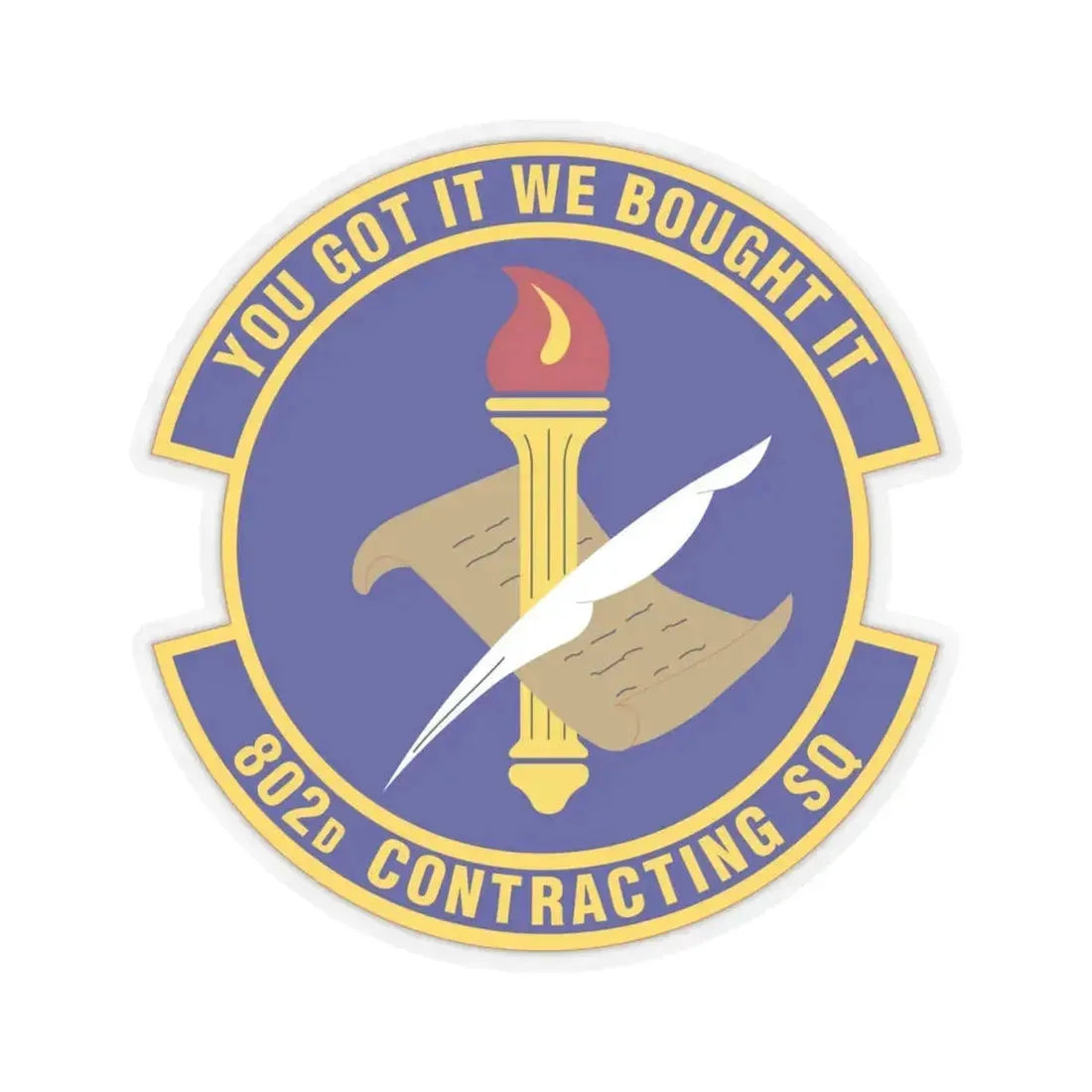 802d Contracting Squadron (U.S. Air Force) STICKER Vinyl Kiss-Cut Decal 4 Inch Transparent - The Sticker Space