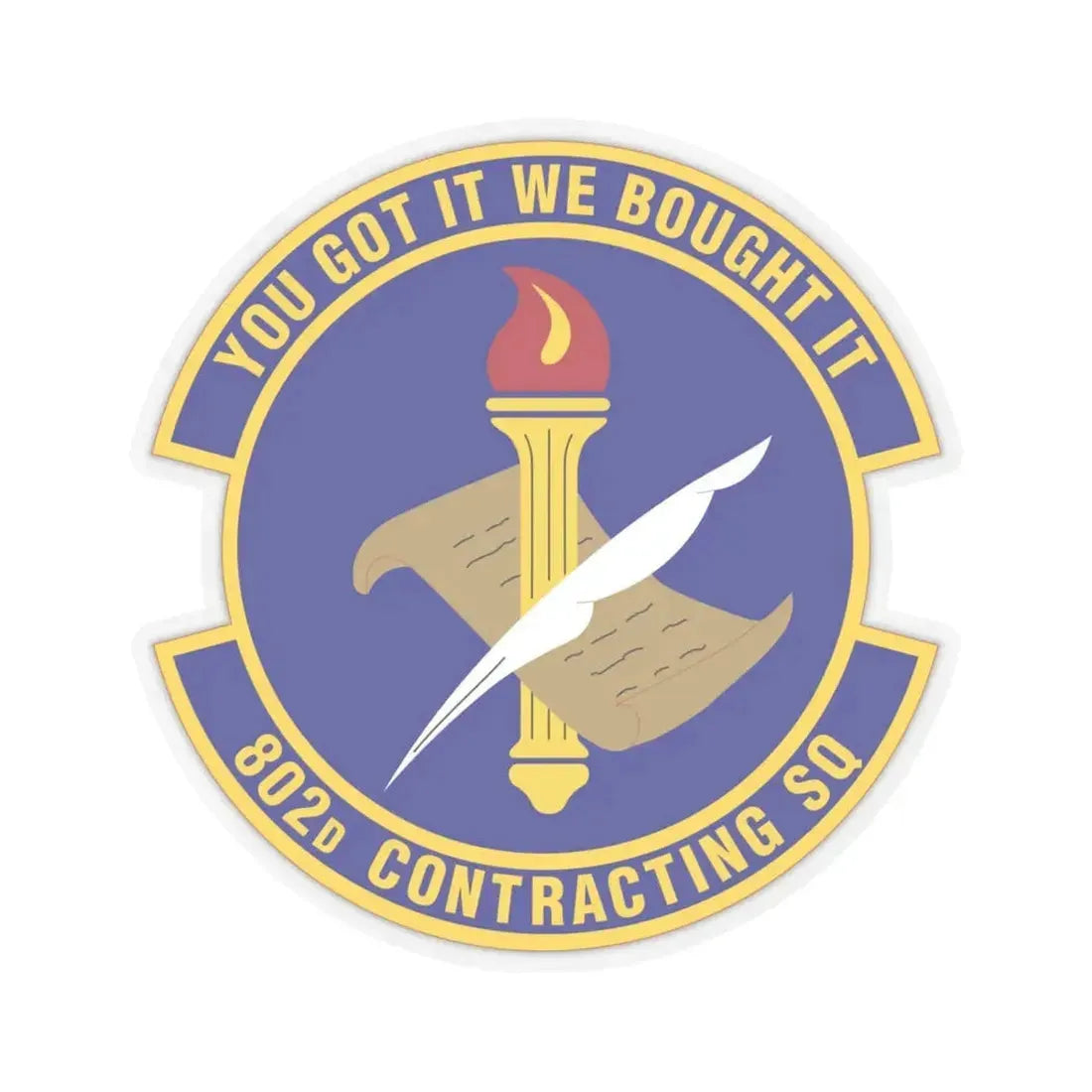 802d Contracting Squadron (U.S. Air Force) STICKER Vinyl Kiss-Cut Decal 6 Inch Transparent - The Sticker Space