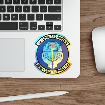 802d Force Support Squadron (U.S. Air Force) Holographic STICKER Die-Cut Vinyl Decal-The Sticker Space