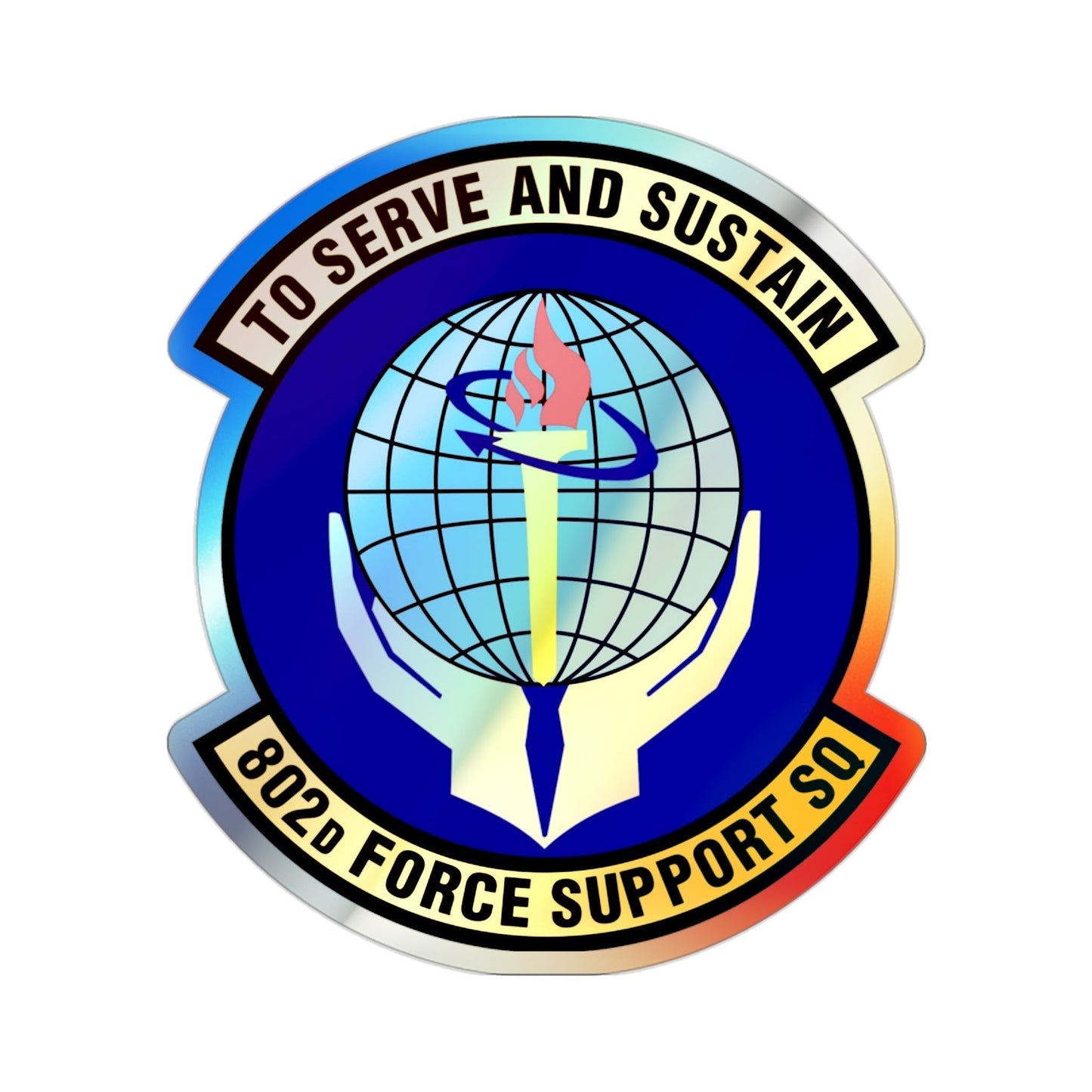 802d Force Support Squadron (U.S. Air Force) Holographic STICKER Die-Cut Vinyl Decal-2 Inch-The Sticker Space