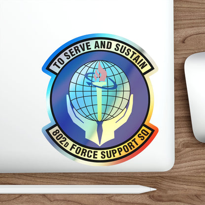 802d Force Support Squadron (U.S. Air Force) Holographic STICKER Die-Cut Vinyl Decal-The Sticker Space