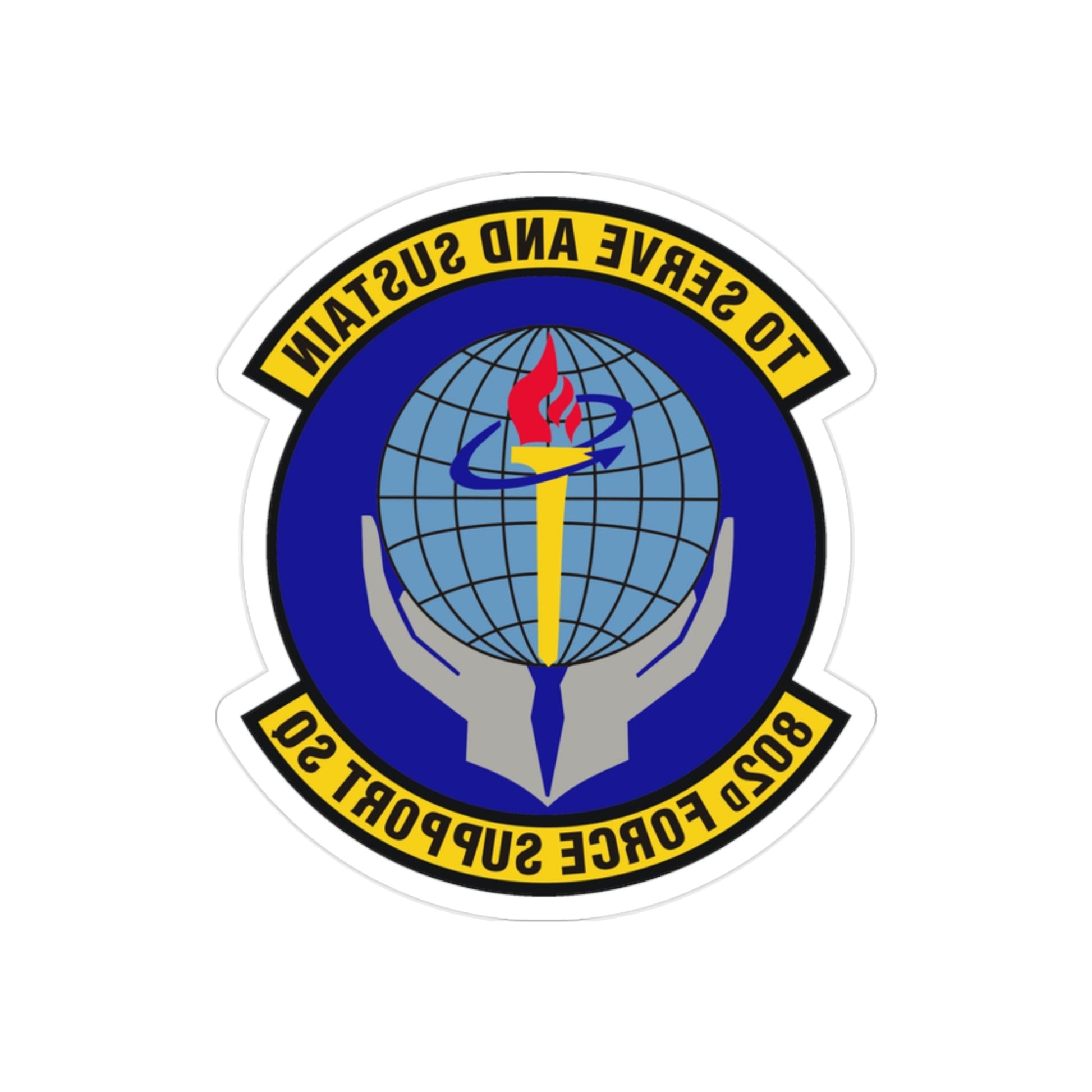 802d Force Support Squadron (U.S. Air Force) REVERSE PRINT Transparent STICKER-2" × 2"-The Sticker Space