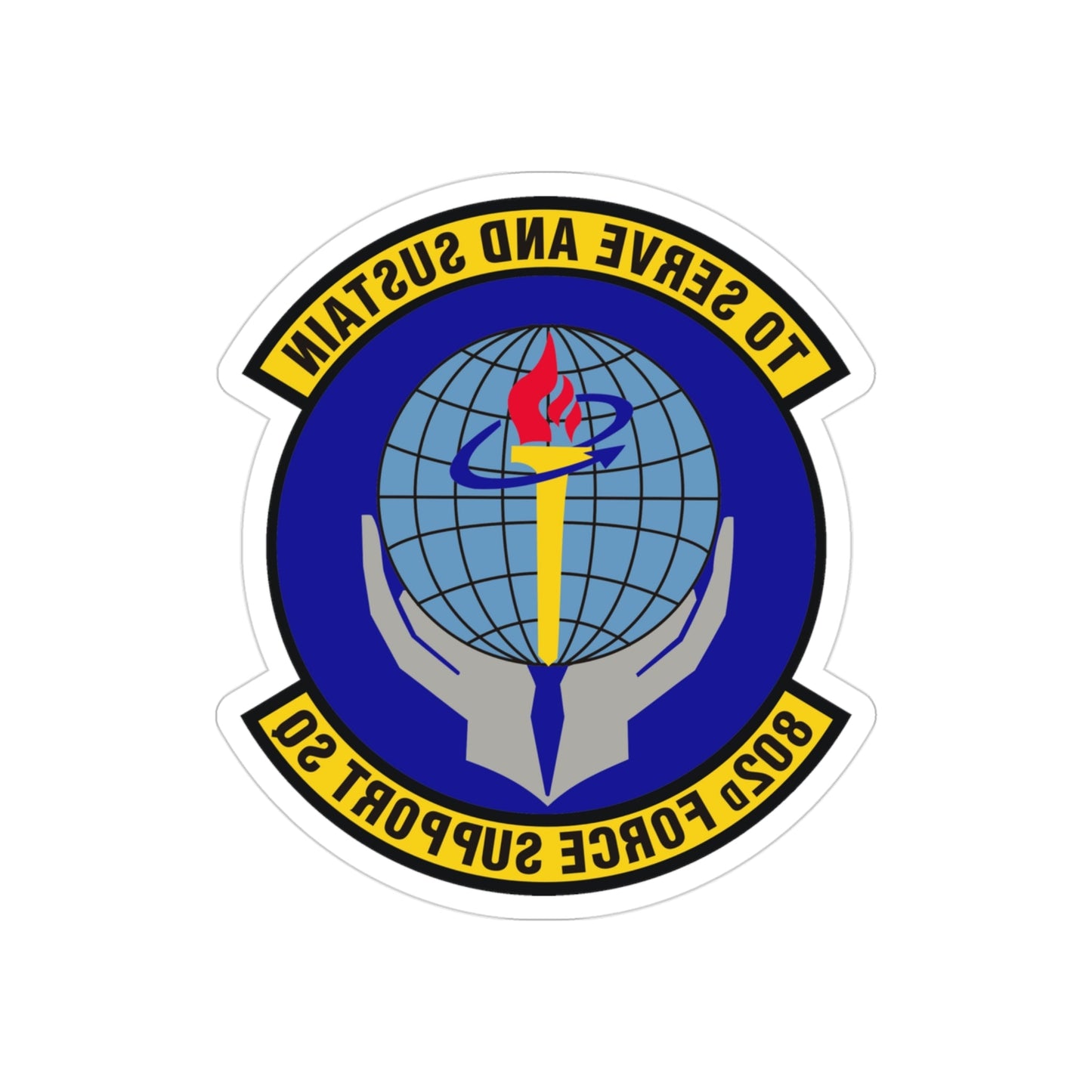 802d Force Support Squadron (U.S. Air Force) REVERSE PRINT Transparent STICKER-3" × 3"-The Sticker Space