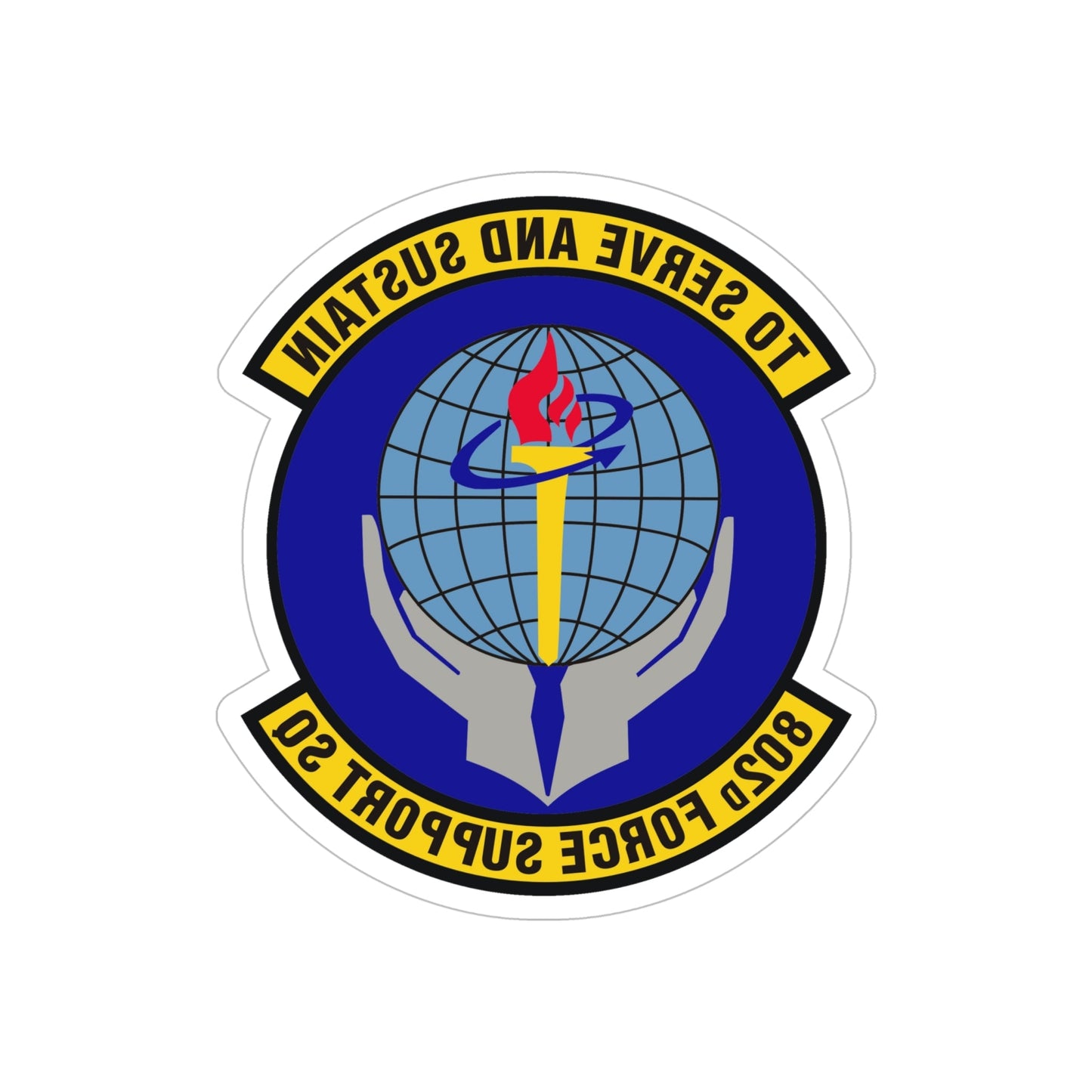 802d Force Support Squadron (U.S. Air Force) REVERSE PRINT Transparent STICKER-6" × 6"-The Sticker Space