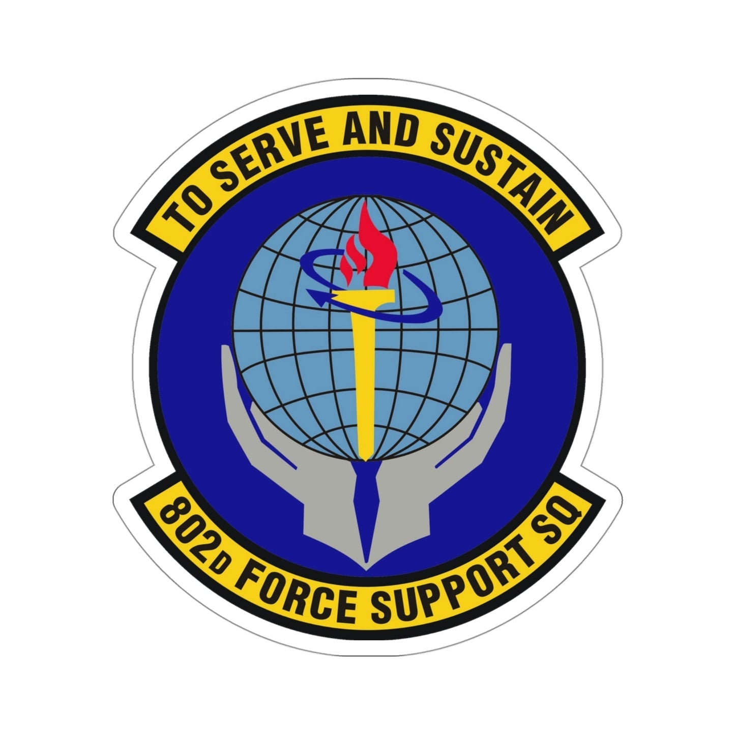 802d Force Support Squadron (U.S. Air Force) STICKER Vinyl Die-Cut Decal-4 Inch-The Sticker Space