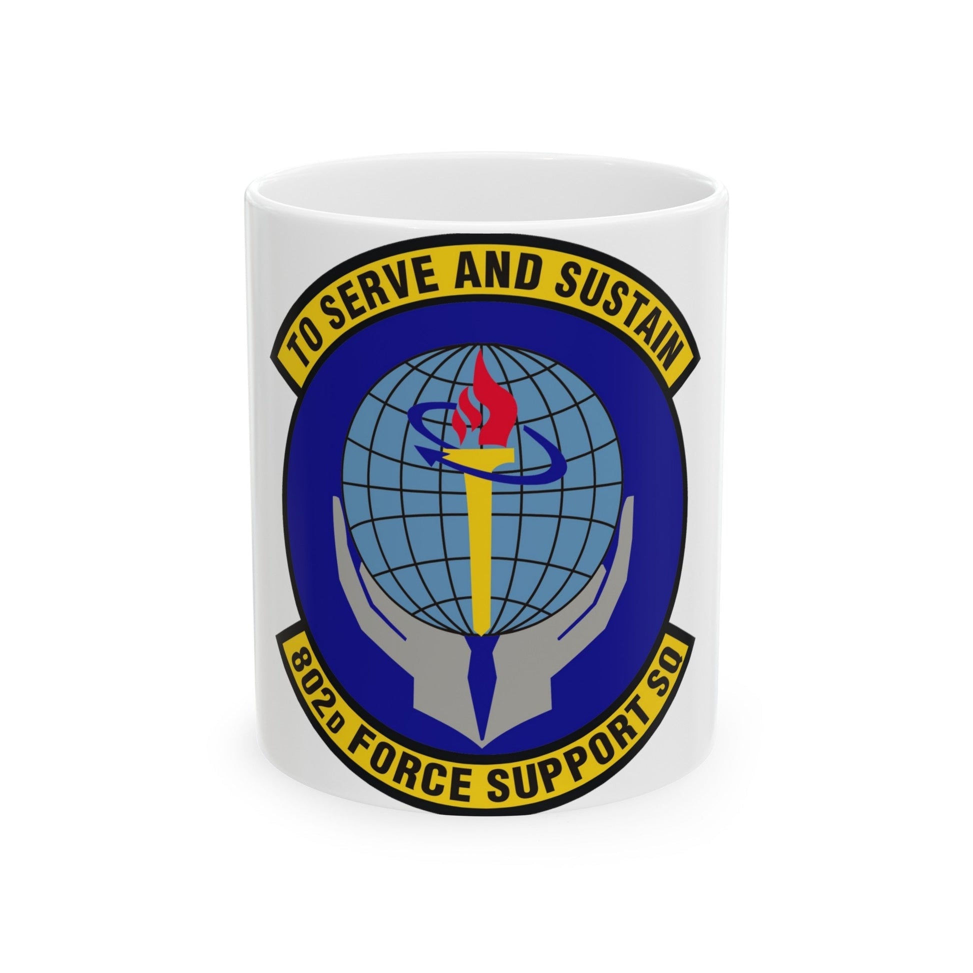 802d Force Support Squadron (U.S. Air Force) White Coffee Mug-11oz-The Sticker Space