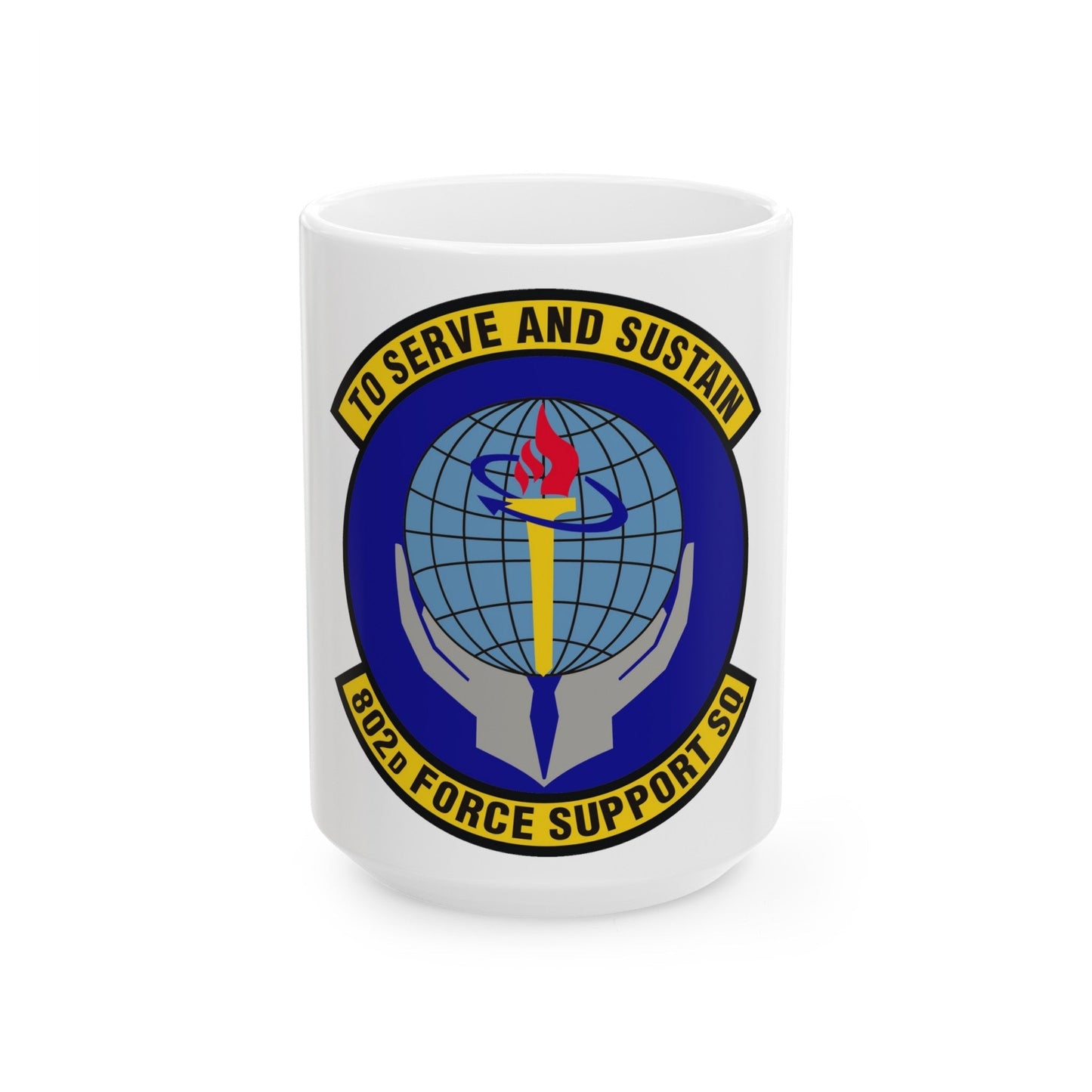 802d Force Support Squadron (U.S. Air Force) White Coffee Mug-15oz-The Sticker Space