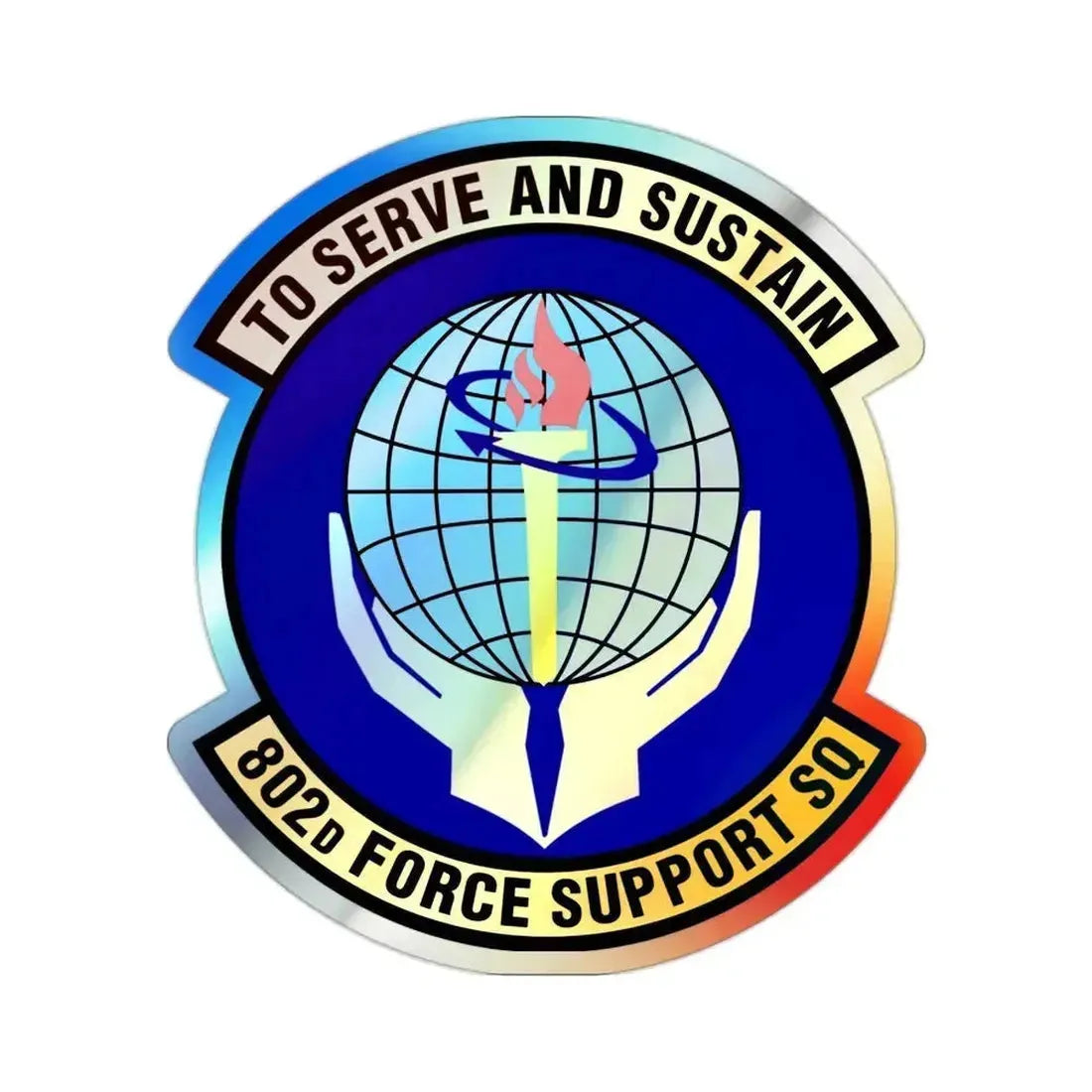 802d Force Support Squadron (U.S. Air Force) Holographic STICKER Die-Cut Vinyl Decal 2 Inch Holographic - The Sticker Space