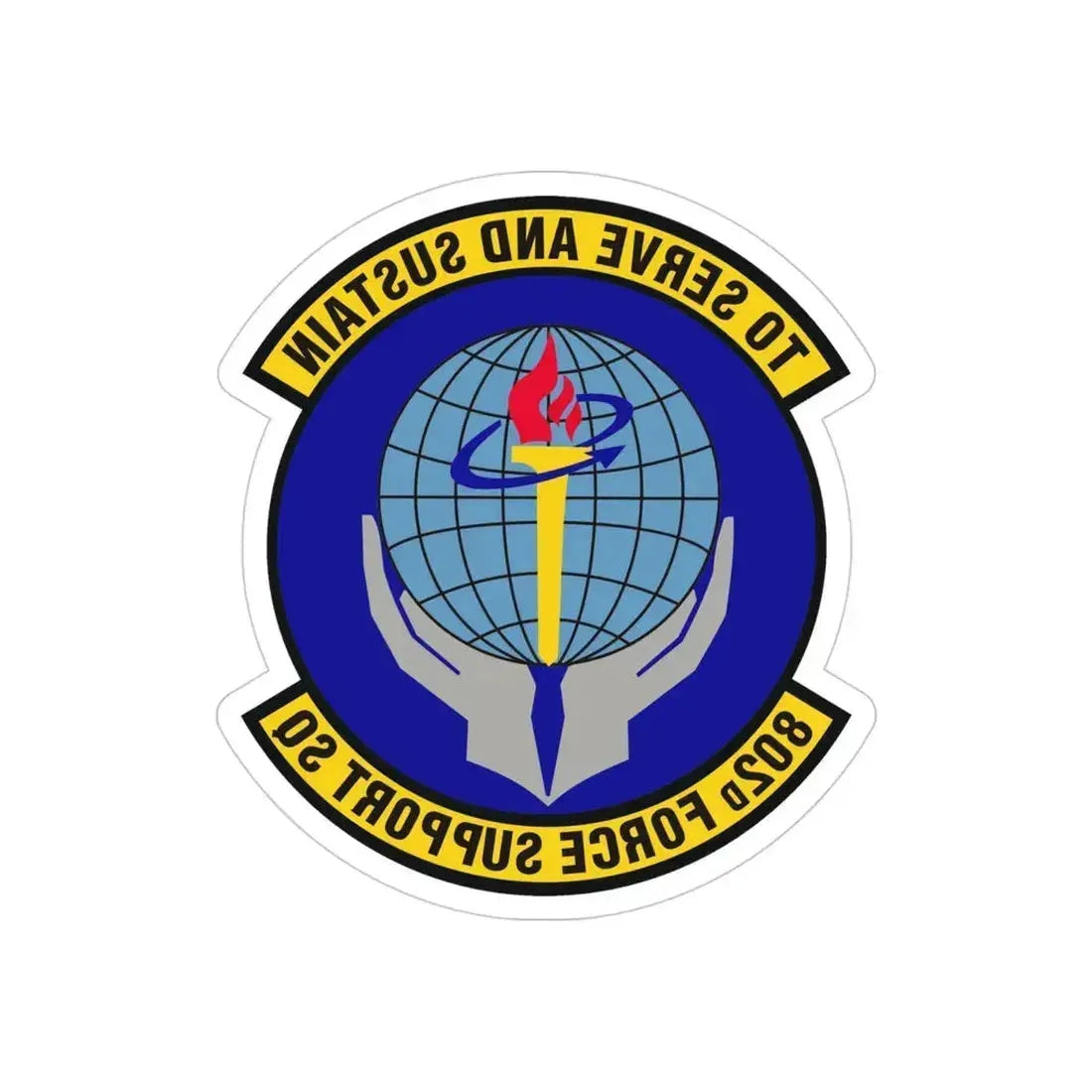 802d Force Support Squadron (U.S. Air Force) REVERSE PRINT Transparent Die-Cut STICKER 4 Inch Die-Cut Transparent - The Sticker Space