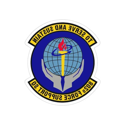 802d Force Support Squadron (U.S. Air Force) REVERSE PRINT Transparent Die-Cut STICKER 4 Inch Die-Cut Transparent - The Sticker Space