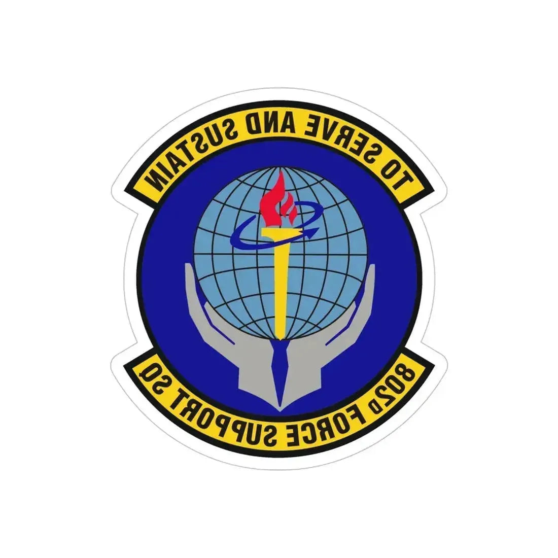 802d Force Support Squadron (U.S. Air Force) REVERSE PRINT Transparent Die-Cut STICKER 6 Inch Die-Cut Transparent - The Sticker Space