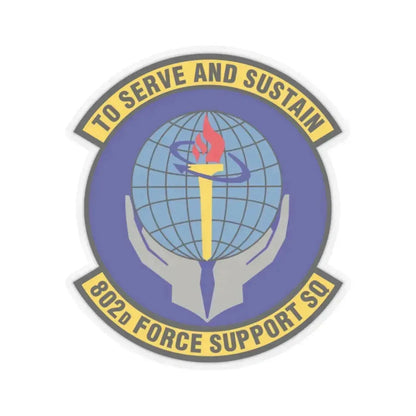 802d Force Support Squadron (U.S. Air Force) STICKER Vinyl Kiss-Cut Decal 2 Inch Transparent - The Sticker Space