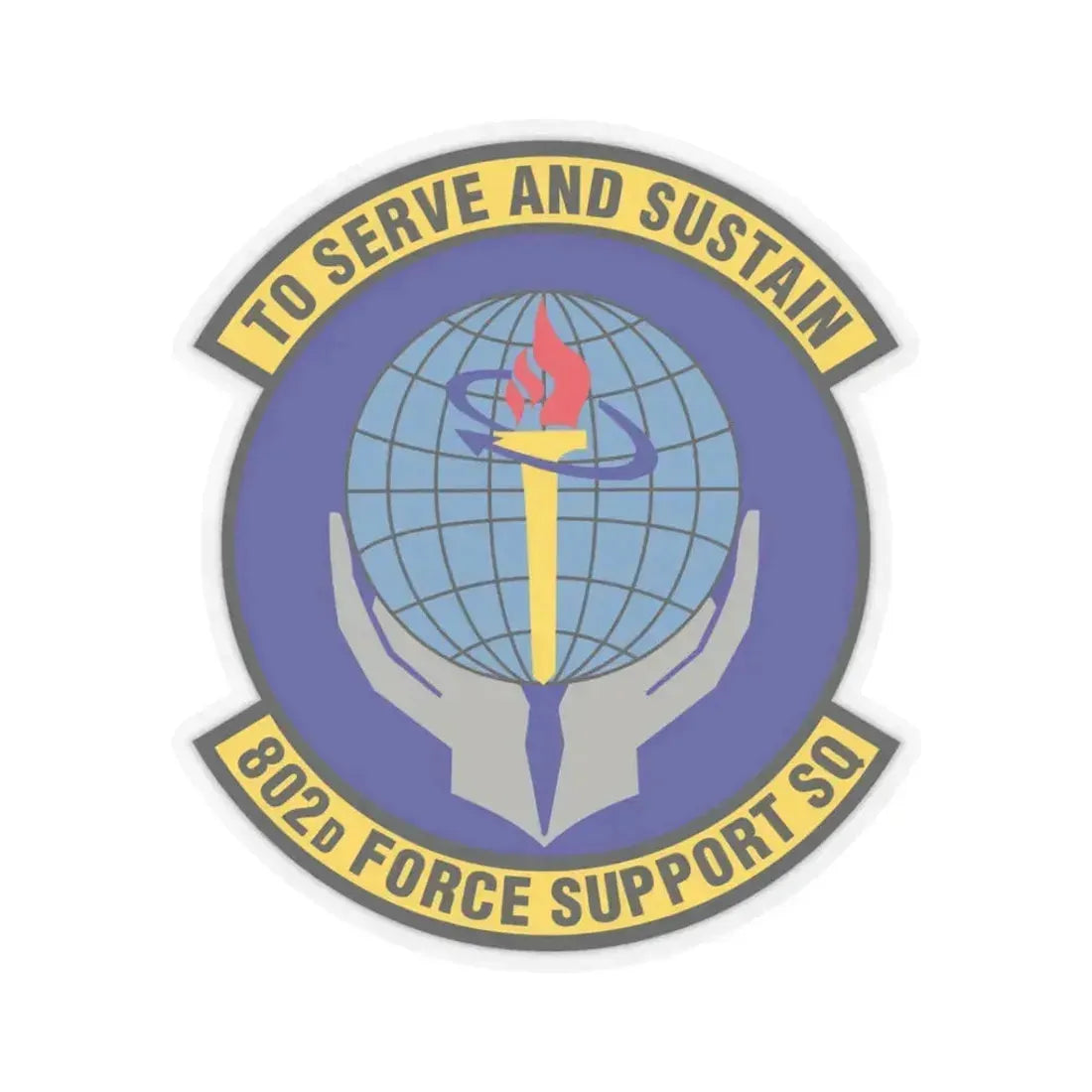 802d Force Support Squadron (U.S. Air Force) STICKER Vinyl Kiss-Cut Decal 3 Inch Transparent - The Sticker Space