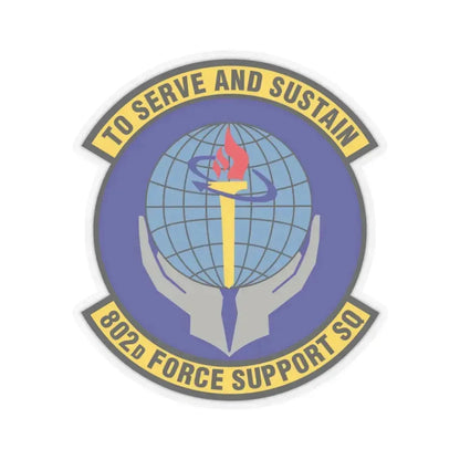 802d Force Support Squadron (U.S. Air Force) STICKER Vinyl Kiss-Cut Decal 3 Inch Transparent - The Sticker Space