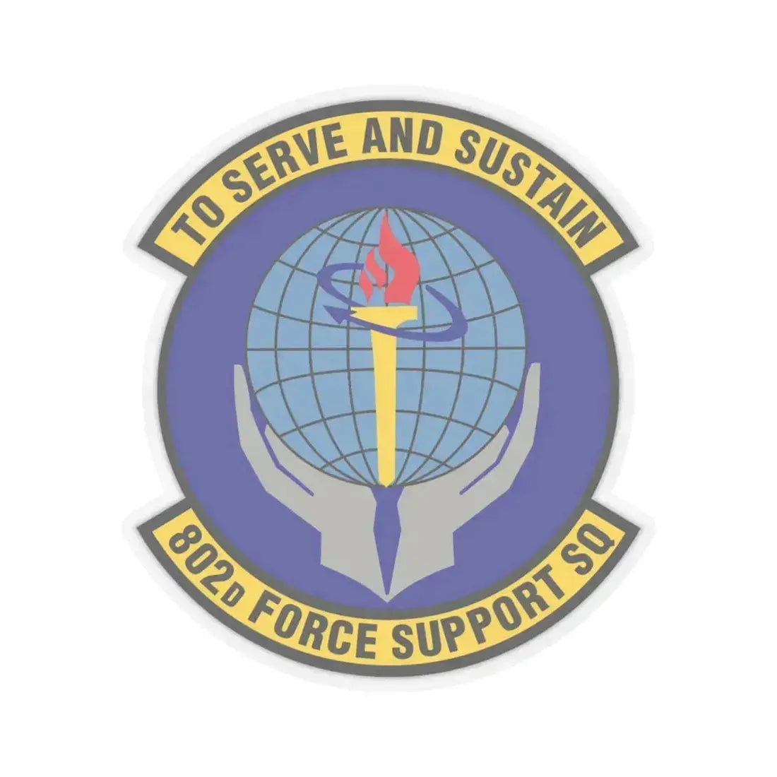 802d Force Support Squadron (U.S. Air Force) STICKER Vinyl Kiss-Cut Decal 4 Inch Transparent - The Sticker Space