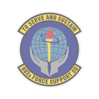 802d Force Support Squadron (U.S. Air Force) STICKER Vinyl Kiss-Cut Decal 4 Inch Transparent - The Sticker Space