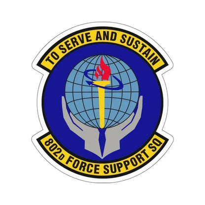 802d Force Support Squadron (U.S. Air Force) STICKER Vinyl Kiss-Cut Decal 6 Inch White - The Sticker Space