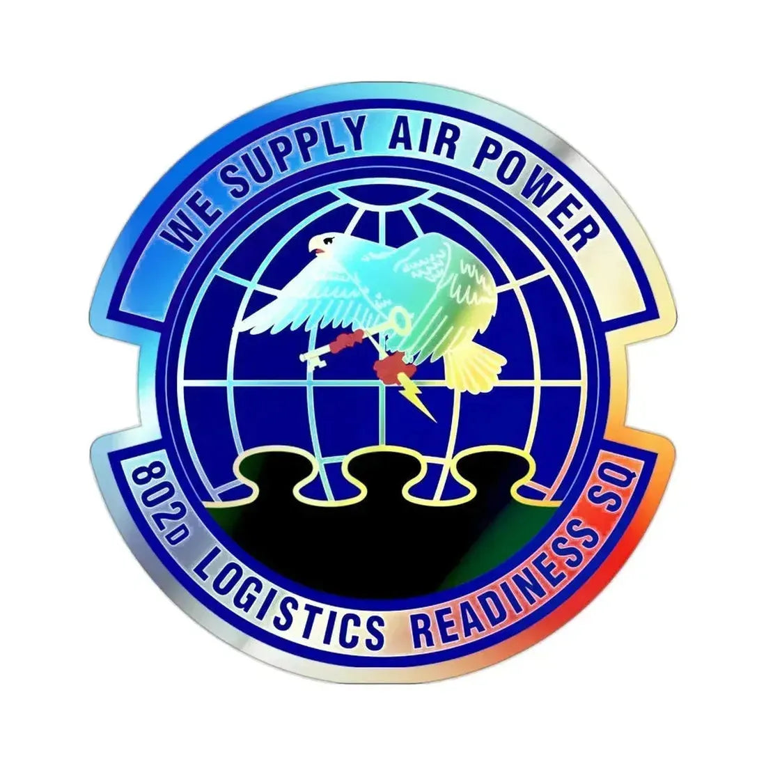 802d Logistics Readiness Squadron (U.S. Air Force) Holographic STICKER Die-Cut Vinyl Decal 2 Inch Holographic - The Sticker Space
