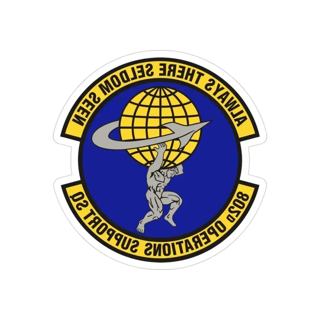 802d Operations Support Squadron (U.S. Air Force) REVERSE PRINT Transparent Die-Cut STICKER 3 Inch Die-Cut Transparent - The Sticker Space