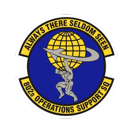 802d Operations Support Squadron (U.S. Air Force) STICKER Vinyl Kiss-Cut Decal 2 Inch White - The Sticker Space