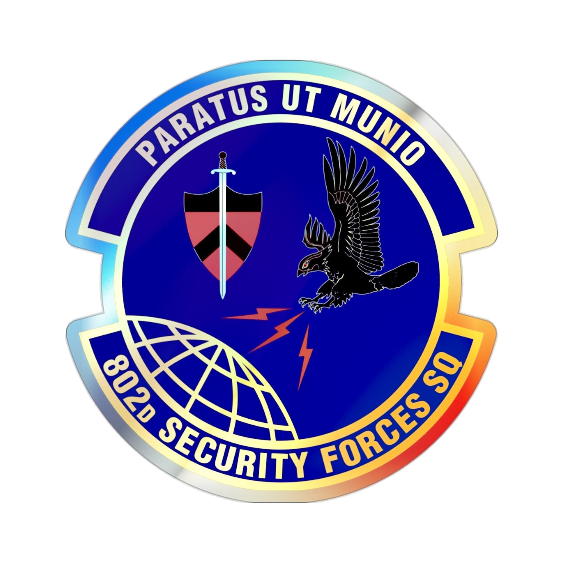 802d Security Forces Squadron (U.S. Air Force) Holographic STICKER Die-Cut Vinyl Decal-2 Inch-The Sticker Space