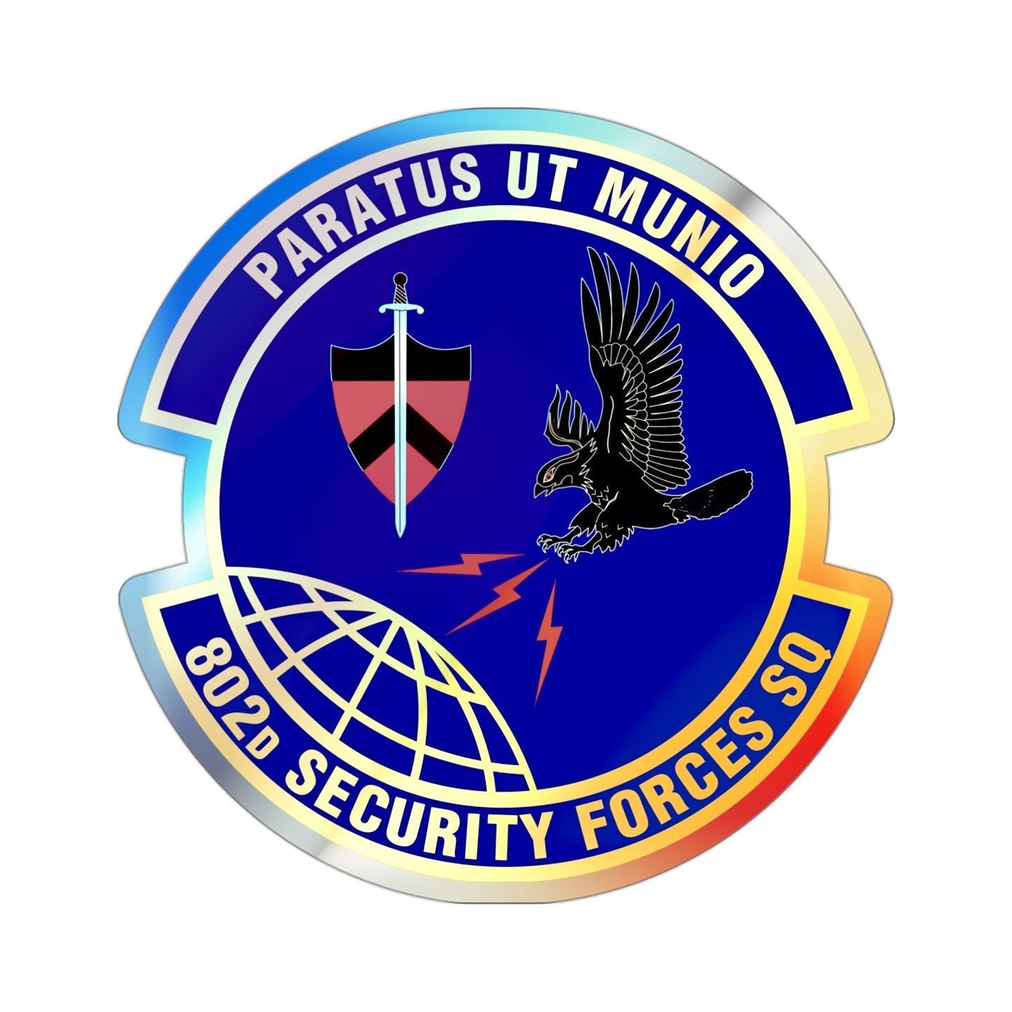 802d Security Forces Squadron (U.S. Air Force) Holographic STICKER Die-Cut Vinyl Decal-3 Inch-The Sticker Space