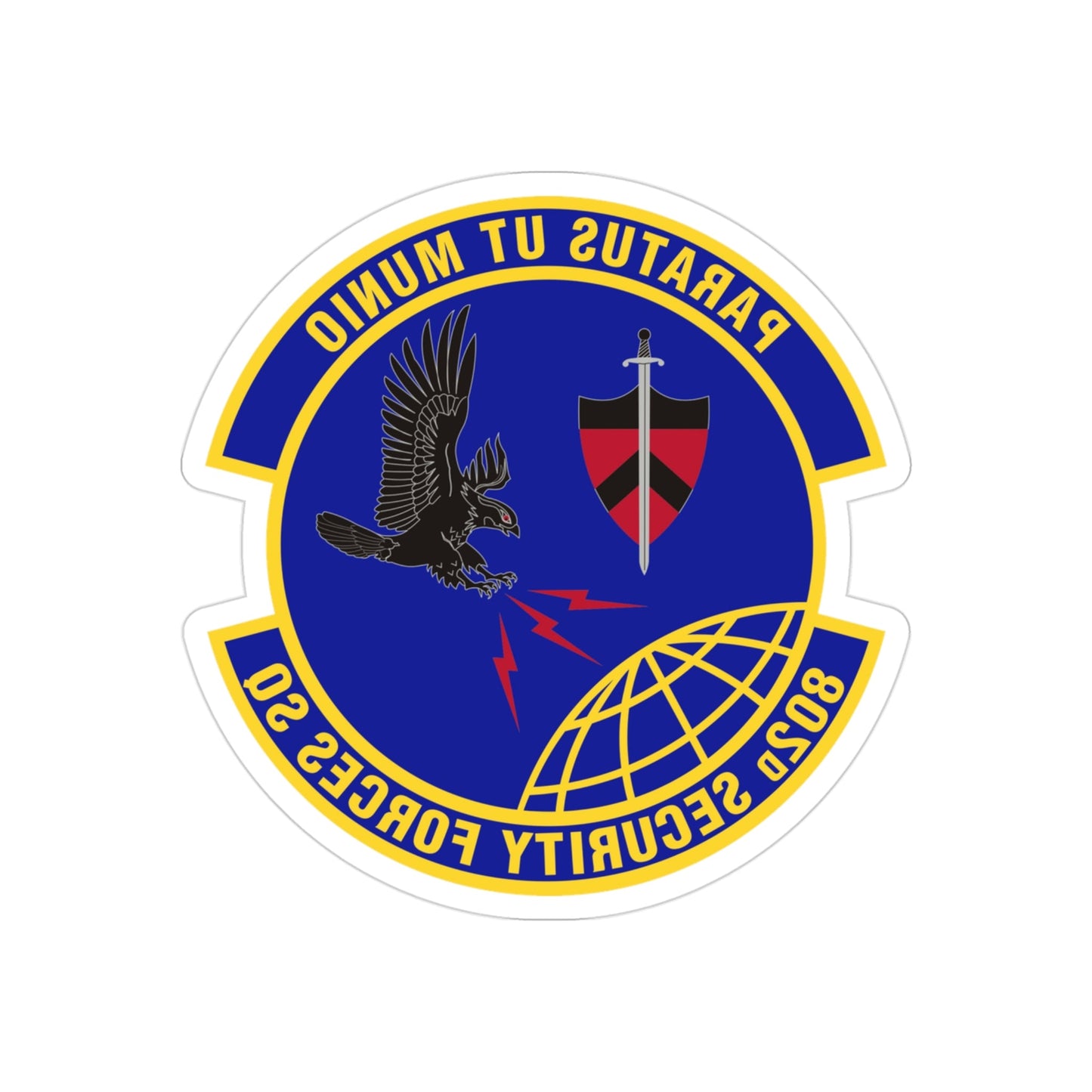 802d Security Forces Squadron (U.S. Air Force) REVERSE PRINT Transparent STICKER-3 Inch-The Sticker Space