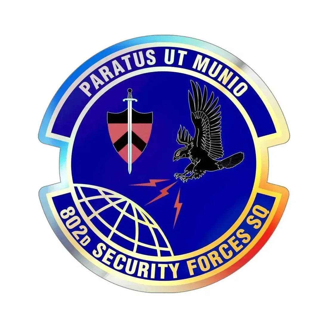 802d Security Forces Squadron (U.S. Air Force) Holographic STICKER Die-Cut Vinyl Decal 5 Inch Holographic - The Sticker Space
