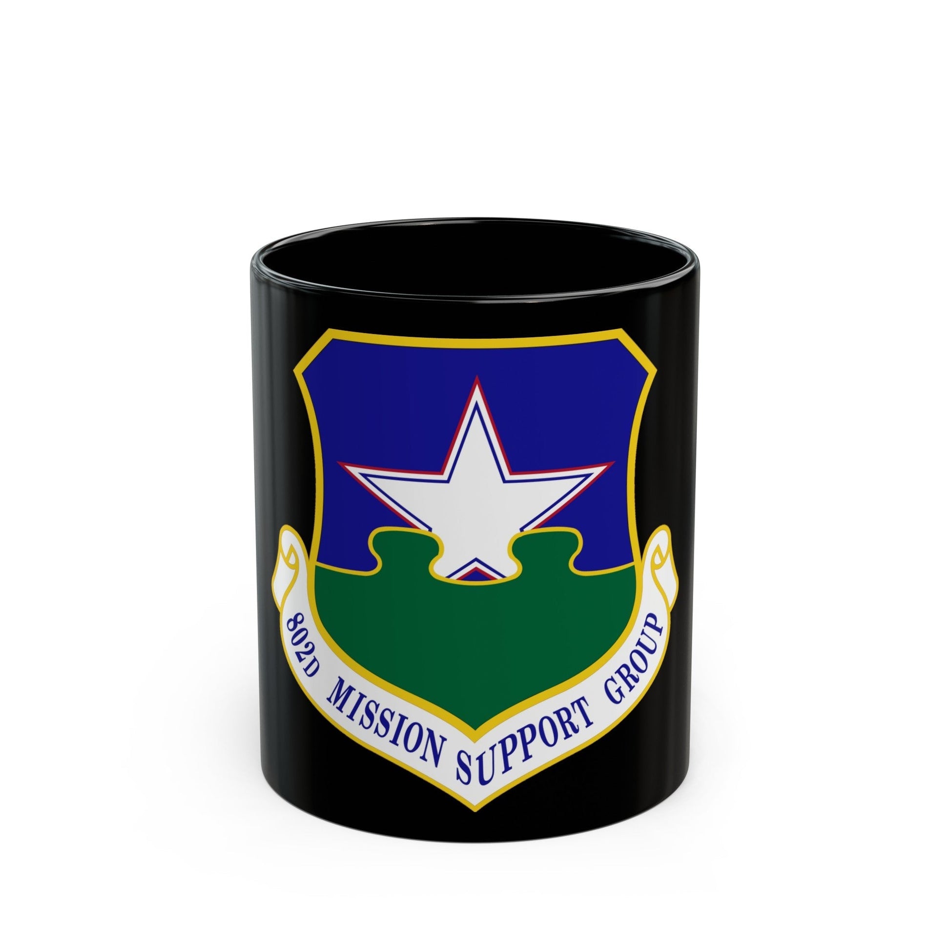 802nd Mission Support Group (U.S. Air Force) Black Coffee Mug-11oz-The Sticker Space