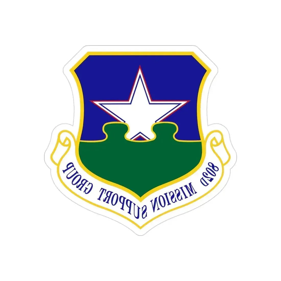 802nd Mission Support Group (U.S. Air Force) REVERSE PRINT Transparent Die-Cut STICKER 3 Inch Die-Cut Transparent - The Sticker Space