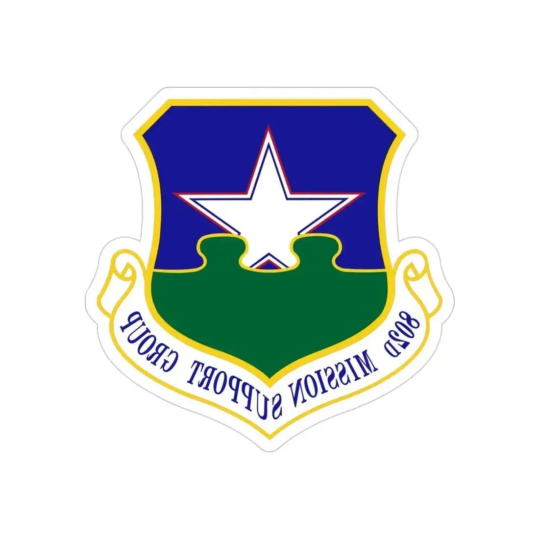 802nd Mission Support Group (U.S. Air Force) REVERSE PRINT Transparent Die-Cut STICKER 4 Inch Die-Cut Transparent - The Sticker Space