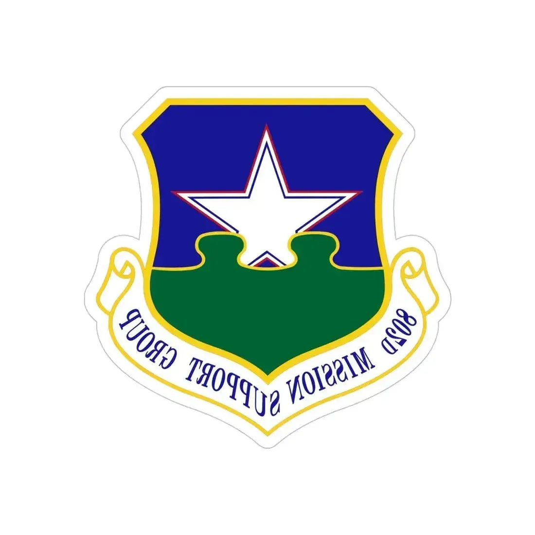 802nd Mission Support Group (U.S. Air Force) REVERSE PRINT Transparent Die-Cut STICKER 5 Inch Die-Cut Transparent - The Sticker Space