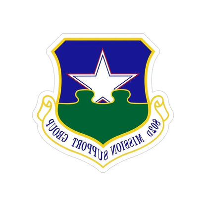 802nd Mission Support Group (U.S. Air Force) REVERSE PRINT Transparent Die-Cut STICKER 5 Inch Die-Cut Transparent - The Sticker Space