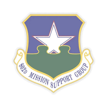 802nd Mission Support Group (U.S. Air Force) STICKER Vinyl Kiss-Cut Decal 3 Inch Transparent - The Sticker Space