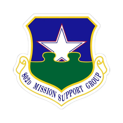 802nd Mission Support Group (U.S. Air Force) STICKER Vinyl Kiss-Cut Decal 4 Inch White - The Sticker Space