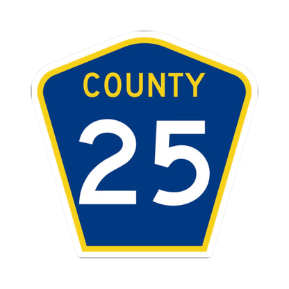 County 25 MN (Minnesota) (Road Sign) STICKER Vinyl Kiss-Cut Decal