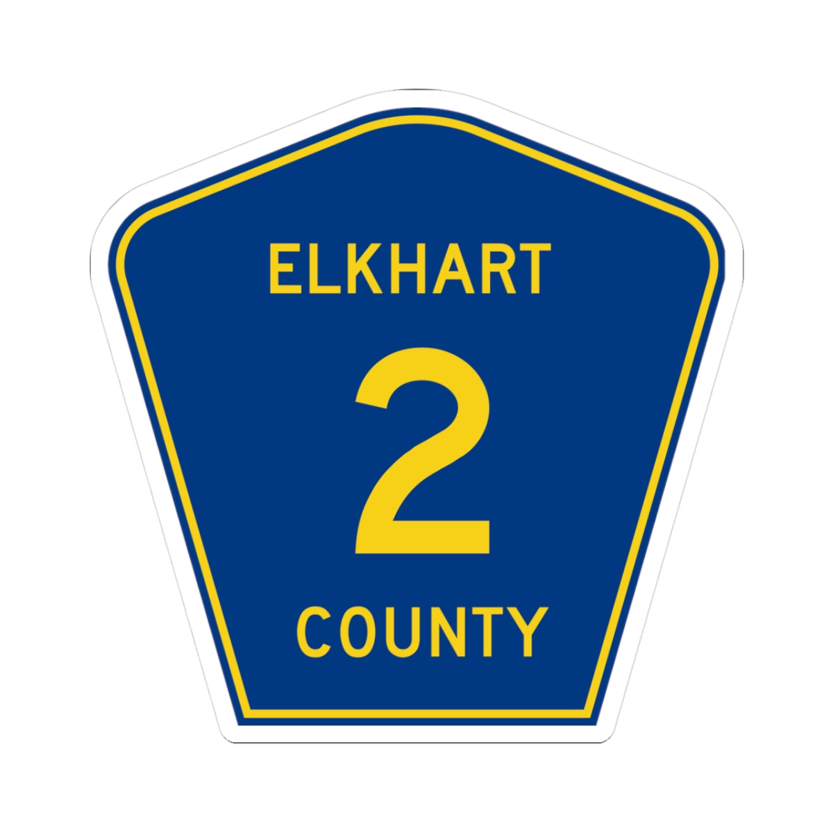 Elkhart County Road 2 IN (Indiana) (Road Sign) STICKER Vinyl Kiss-Cut Decal