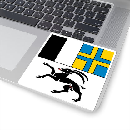 Flag of Canton of Graubunden (Switzerland) STICKER Vinyl Kiss-Cut Decal