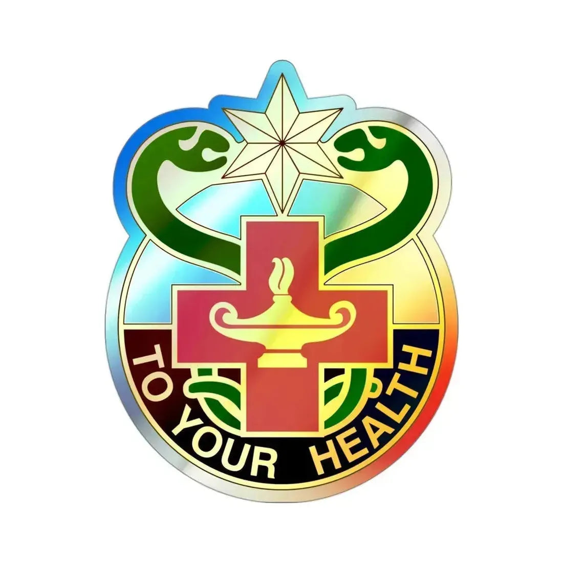 804 Medical Brigade 3 (U.S. Army) Holographic STICKER Die-Cut Vinyl Decal 3 Inch Holographic - The Sticker Space