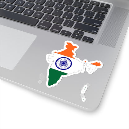 India Map And Flag Combined By Devilal (India) STICKER Vinyl Kiss-Cut Decal