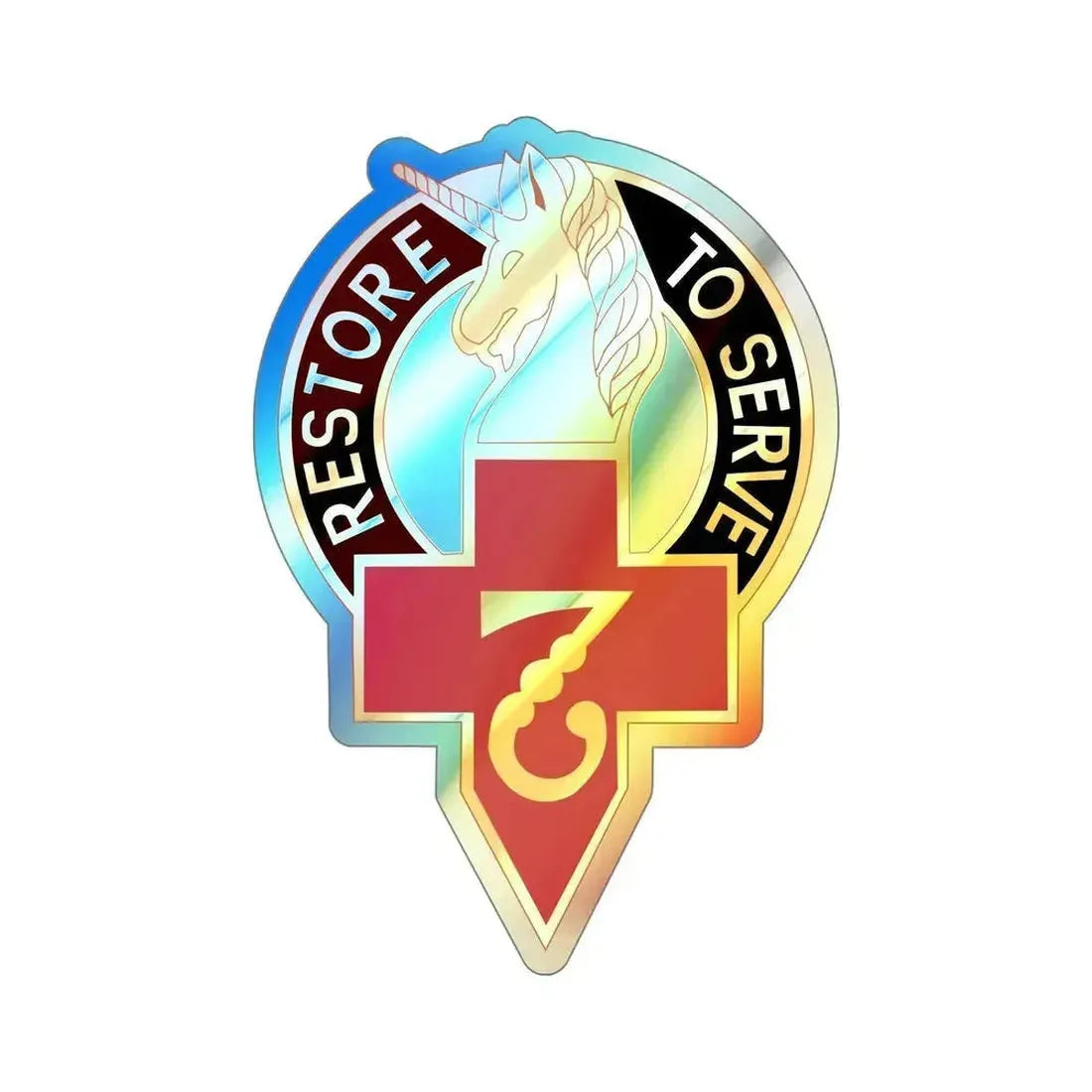 807 Surgical Hospital (U.S. Army) Holographic STICKER Die-Cut Vinyl Decal 6 Inch Holographic - The Sticker Space