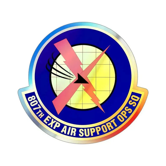 807th Expeditionary Air Support Operations Squadron (U.S. Air Force) Holographic STICKER Die-Cut Vinyl Decal 6 Inch Holographic - The Sticker Space