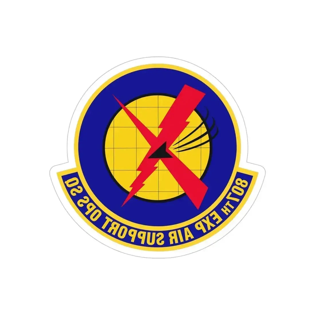 807th Expeditionary Air Support Operations Squadron (U.S. Air Force) REVERSE PRINT Transparent Die-Cut STICKER 5 Inch Die-Cut Transparent - The Sticker Space