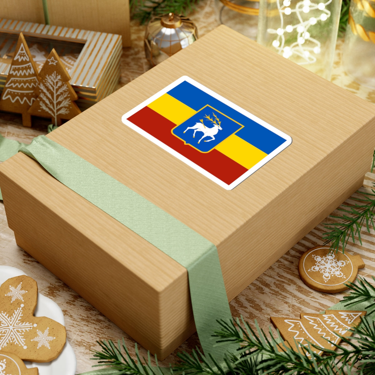 Flag of the Don Republic with coat of arms (Russia) STICKER Vinyl Kiss-Cut Decal