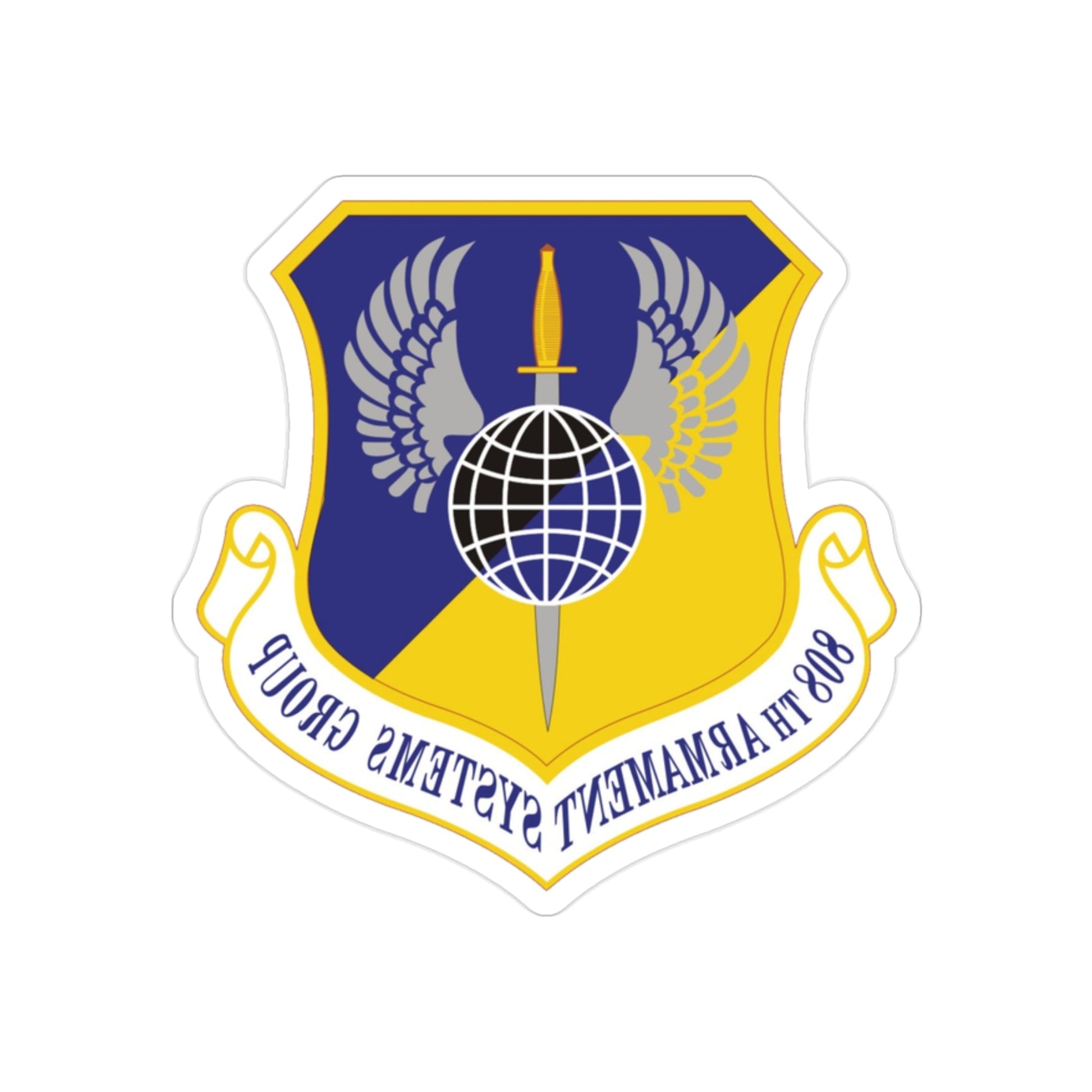 808th Armament Systems Group (U.S. Air Force) REVERSE PRINT Transparent STICKER-2" × 2"-The Sticker Space