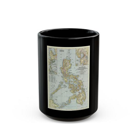 Philippines, The (1945) (Map) Black Coffee Mug-15oz-The Sticker Space