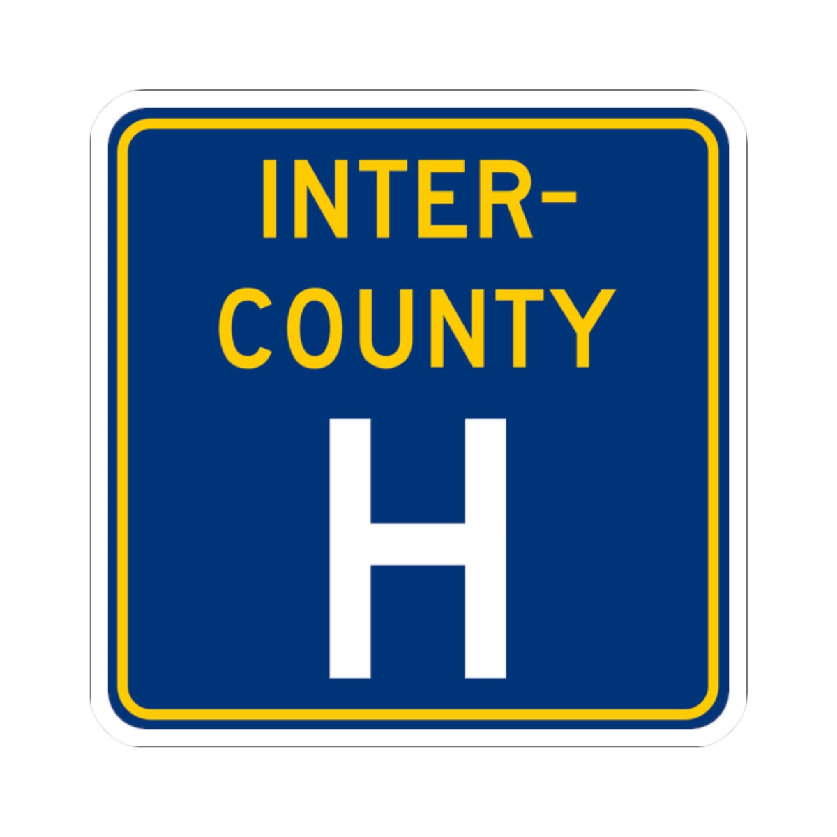Inter County Route H MN (Minnesota) (Road Sign) STICKER Vinyl Kiss-Cut Decal