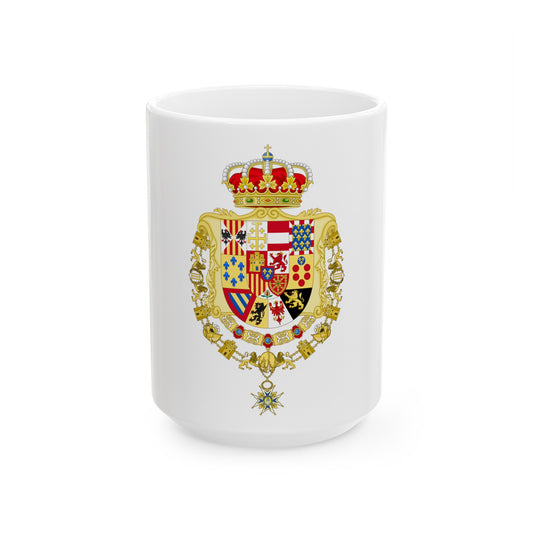 Greater Royal Coat of Arms of Spain (1931) - White Coffee Mug-15oz-The Sticker Space